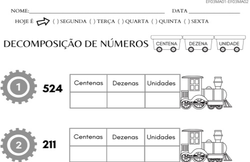 decomposição de numerais